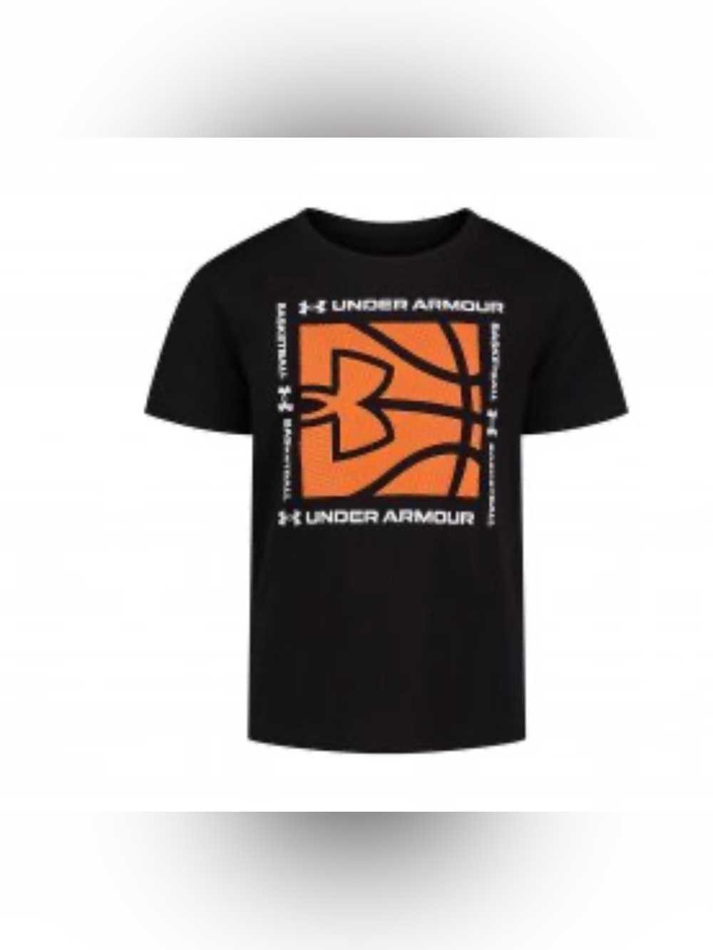 Under Armour Boys Basketball T-shirt in Black and Orange| Size: M 10/12